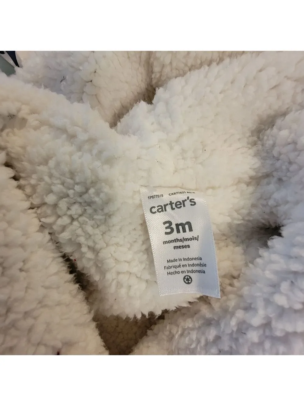 NWT Carter’s Baby Hooded Knitted Cardigan  w/ Ears Sz 3m Sherpa lining T04